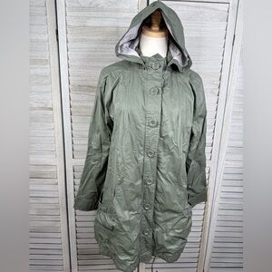 AVOCA (Anthology) Women's Olive Green Raincoat with Removable Hood-3(Medium)